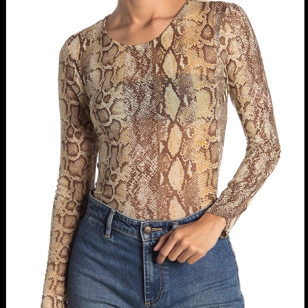 NWT Sheer snakeskin long sleeve shirt for sale!!